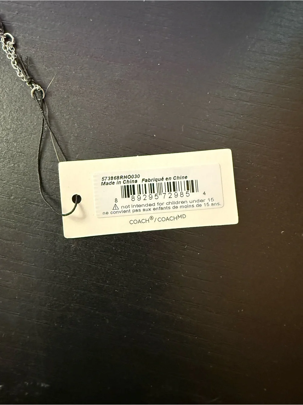 Coach Silver Tone Heart Necklace NWT